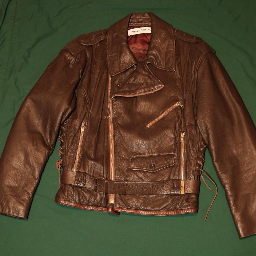 Mens Giorgio Armani Vintage Motorcycle Jacket Size Large